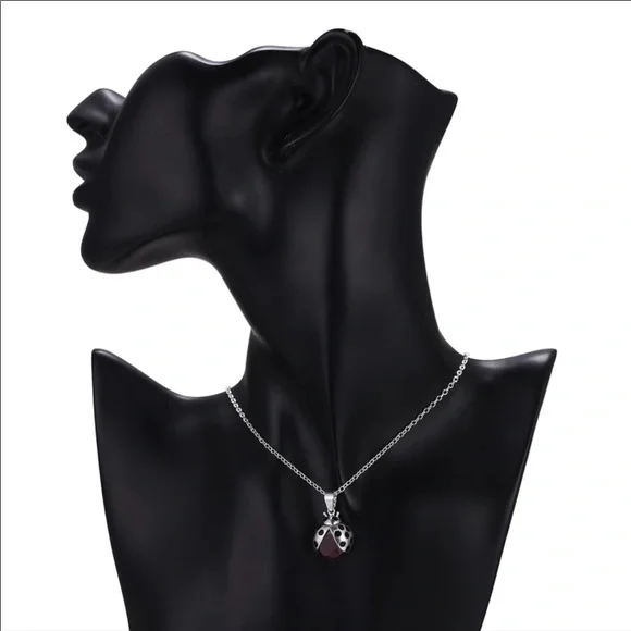 NEW Pretty Silver LADYBUG NECKLACE - Picture 4 of 5